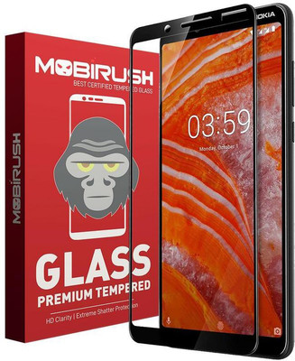MOBIRUSH Edge To Edge Tempered Glass for Nokia 3.1 Plus(Pack of 1)