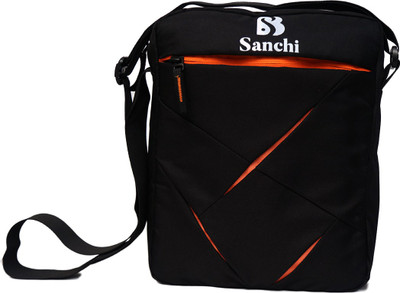 

Sanchi Men Casual Black Polyester Sling Bag