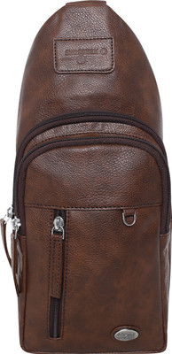

Swisstek Men & Women Casual Brown PU Sling Bag