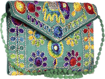 

GiftingTree Women Evening/Party, Casual, Formal Green Fabric Sling Bag