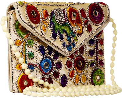 

GiftingTree Women Casual Gold Fabric Sling Bag