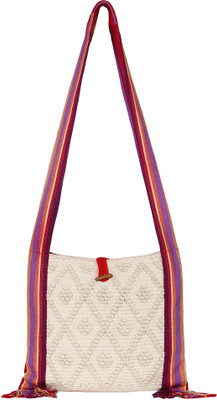

Anekaant Women Casual White Cotton Sling Bag
