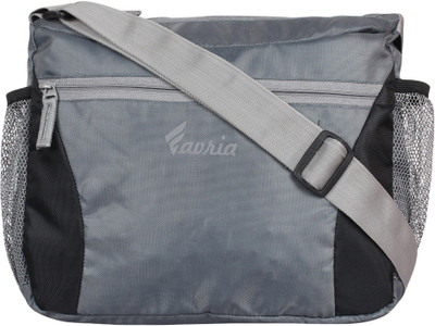 

Favria Men & Women Casual Grey, Black Polyester Sling Bag, Black;grey