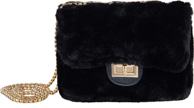 

peaubella Women Evening/Party Black Synthetic Fabric Sling Bag