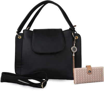 

Deniza Women Casual Black PU Sling Bag