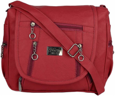 

THE MAXIM Women Casual Maroon PU Sling Bag