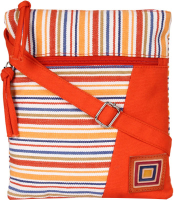 

Anekaant Women Casual Orange Cotton Sling Bag