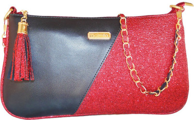 

aaimfa Women Casual Red, Black PU Sling Bag, Black;red