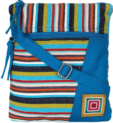 

Anekaant Women Casual Blue Cotton Sling Bag