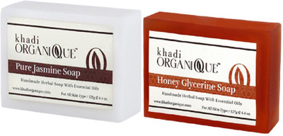 

KHADI ORGANIQUE HANDMADE HONEY GLYCERINE JASMINE SOAP COMBO PACK PACK OF 2 250 GM(250 g, Pack of 2)