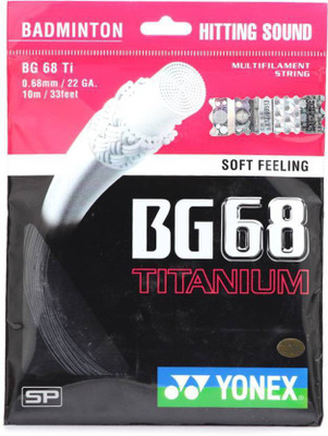 

Yonex BG68Titanium 0.68 Badminton String - 10 m(Black)