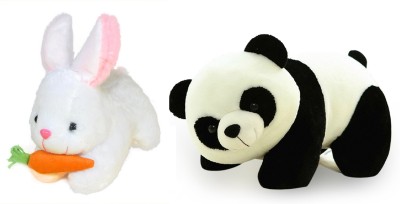 

Tickles Soft White Rabbit with carrot and Friend Panda Stuffed Soft toy For Kids 26 cm - 26 cm(Multicolor)
