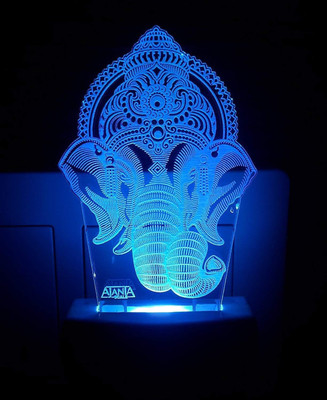 AJANTA Ganesha Code 2078 3d Night Lamp(20 cm, Multicolor)