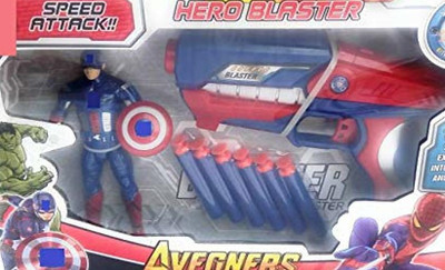 

rgb group Soft Bullet Gun Avengers Infinity War Captain America - 6 Bullets & Action Figure for Age 6+(Multicolor)