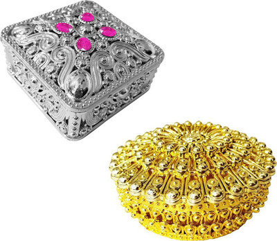 

INAAYA Plastics Return Gift Boxes , Kumkum Box , Jewellery Box , Sindoor Daani multipurpose Vanity Box(golden, Silver)