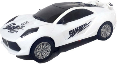 

K&P Collection 360 Degree Revolving Car With 3D Light(White)