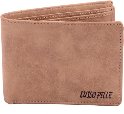 

Lusso Pelle Men Casual Beige Artificial Leather Wallet(8 Card Slots), Tan
