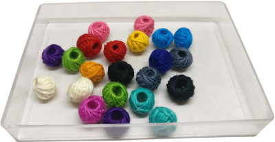 

Aumni Crafts Jewellery Making Handmade Cotton Thread Beads Ball 13x10mm Drum Mixed Colors (Pack of 100 pieces)