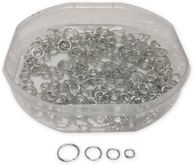 

Aumni Crafts Jewellery Making Metal Iron Jump Rings Mixed Size Round Silver Color (Pack of 100 grams, 1180 pieces)