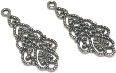 

Aumni Crafts Jewelley Making Mini Pendant Metal Alloy Craft Charms 41x18x3mm Flat Drop Antique Silver Color (Pack of 20 pieces)