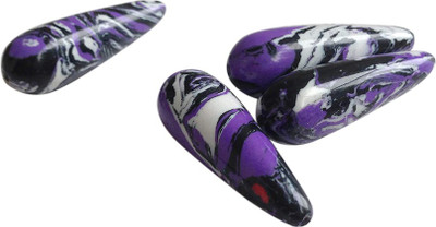 

Aumni Crafts Jewellery Making Craft Stone Beads 30x10mm Drop Purple & White (Pack of 10 pieces)