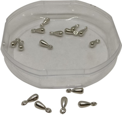 

Aumni Crafts Jewellery Making Small Metallic Acrylic Beads Ghungroo Style 11x4mm Drop Silver Color (Pack of 100 pieces)