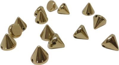 

Aumni Crafts Jewellery Making Beads Acrylic Cone Spike Rivet 10x9.5mm Cone Light Gold Color (Pack of 100 pieces)