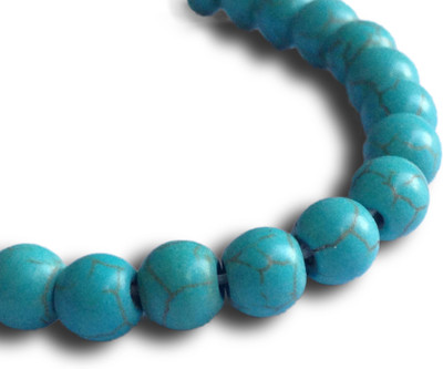 

Aumni Crafts Jewellery Making Synthetic Beads 8mm Round Turquoise Blue (Pack of 2 strings, 48 beads/string)