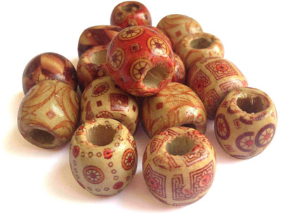 

Aumni Crafts Jewellery Making Craft Wooden Beads pattern 17x16mm Drum Mixed Colors (Pack of 250 grams, 130 beads)