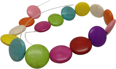 

Aumni Crafts Jewellery Making Synthetic Beads 24x9mm Flat Round Mixed Colors (Sold as 1 string, 15-16 beads/string)
