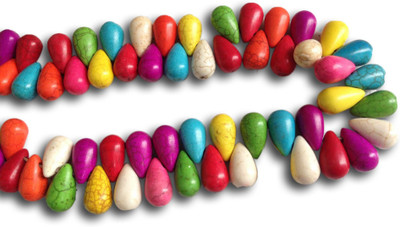 

Aumni Crafts Jewellery Making Synthetic Beads 17x10mm Drop Mixed Colors (Sold as 1 string, 75 beads/string)