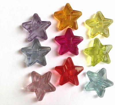 

Aumni Crafts Large Size Acrylic Beads 33x15mm Star Mixed Colors (Pack of 50 pieces)