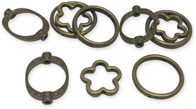 

Aumni Crafts Jewellery Making Metal Alloy Bead Frames Mixed Size 3-Shape Combo Antique Bronze Color (Pack of 30 pieces)
