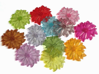 

Aumni Crafts Extra Large Size Acrylic Flower Beads [Holes On 2 Edges] 52x46x4mm Flower Mixed Colors (Pack of 20 pieces)