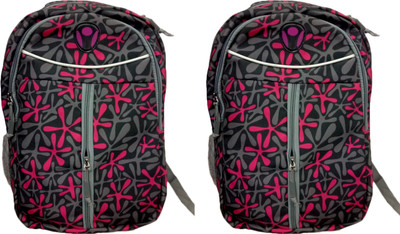 

Unique Collection College & School bag 20 L Backpack(Black, Pink), Black 11