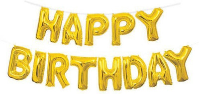 

Events Framer Solid Happy Birthday Balloon(Gold, Pack of 1)