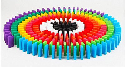 Skywalk Wooden 10 Colours Dominos Game Set (Multicolour) - Pack of 100 (100 Pcs)(Multicolor)