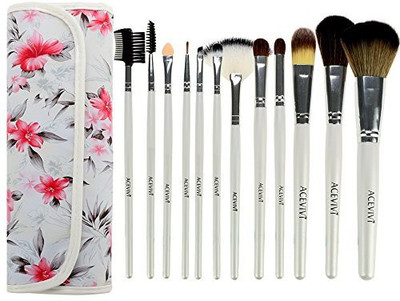 

Acevivi 12 Pcs Makeup Brush Set Professional Kabuki Cosmetics Foundation Blending Blush Eyebrow Eyeliner Eyelash Face Powder Kit With Bag(Pack of 12)