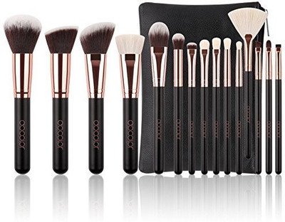 

Docolor Makeup Brushes 15 Piece Set Premium Synthetic Goat Hairs Kabuki(Pack of 15)
