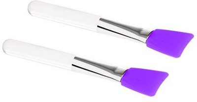 

Sunnimix 2Pcs Face Mask Brush Facial Applicator Hairless Mud Tools Makeup Blender Foundation Soft Silicone With Crystal Clear Handle Purple(Pack of 2)