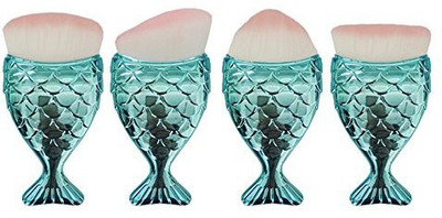 

Joyful 4Pcs Fish Scale Makeup Brush Fishtail Bottom Powder Blush Cosmetic Brushes Tool(Pack of 4)