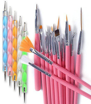 

Flyitem 20Pcs Nail Art Design Brushes Styling Dotting Painting Drawing Polish Pen Tools Set(Pack of 20)