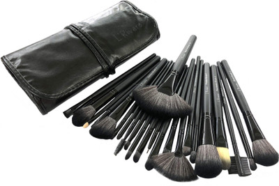 

L'Rivara 24 Piece Makeup Brush Set with PU Leather Case LR-114 ( Black)(Pack of 24)