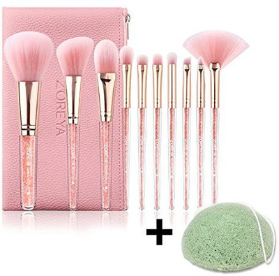 

Zoreya Crystal Handle Makeup Brush Set 10Pcs(Pack of 10)