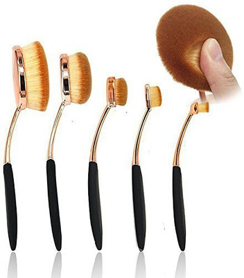 

Beautycoco 5 Pcs Oval Makeup Brush Set Professional Foundation Contour Concealer Blending Cosmetic Brushes(Pack of 5)