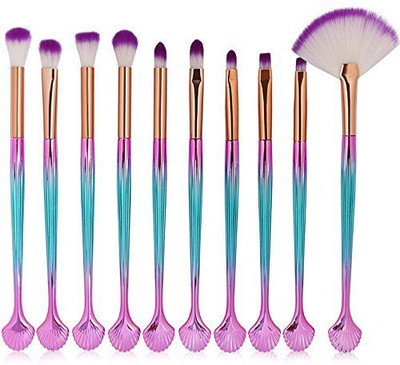 

Scofieldly Makeup Brushes Set 2018 3D Mermaid Seashells Handles Brush Cosmetic Eyeshadow Eyeliner Blush Gradient(Pack of 2)