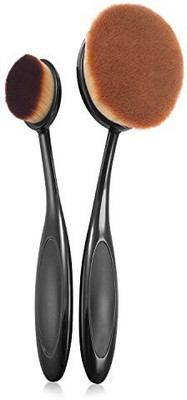 

Zodaca Small Large Oval Makeup Brush Toothbrush For Cosmetic Foundation Cream Powder Tool Black Brown(Pack of 2)