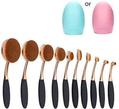 

Beauty Kate Multifunction Oval Makeup Brushes 10Pcs Fashionable Super Soft Toothbrsh Brush Set Face Powder Concealer Foundation Cleaner Egg By(Pack of 10)