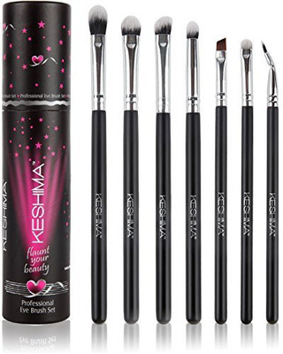 

Keshima Professional Eye Makeup Brushes By Set Includes Eyeshadow Brush Smudge Shadow Blending Angled Crease Pencil Eyeliner Bent(Pack of 7)