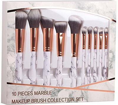 

Coshine 10Pcs Set Professional Marble Makeup Brushes Collection For Loose Powder Contour Shade Highlighter Eyeshadow And Foundation(Pack of 10)